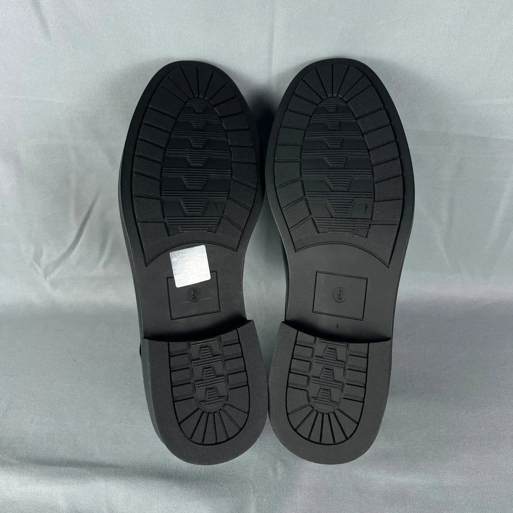 Bruno Marc Downing 02 Oxford Dress Shoes Mens 9 Black Faux Leather Round Toe